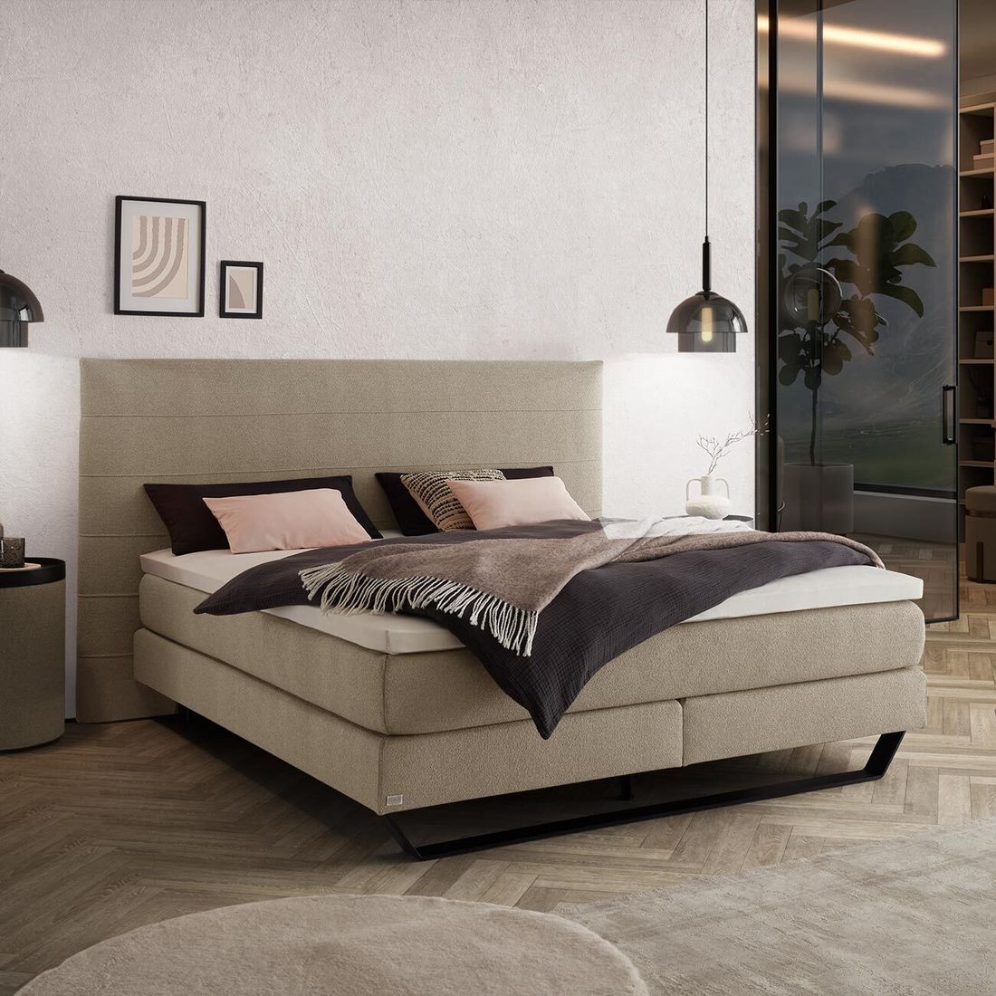 Boxspringbett Razoni Strukturstoff