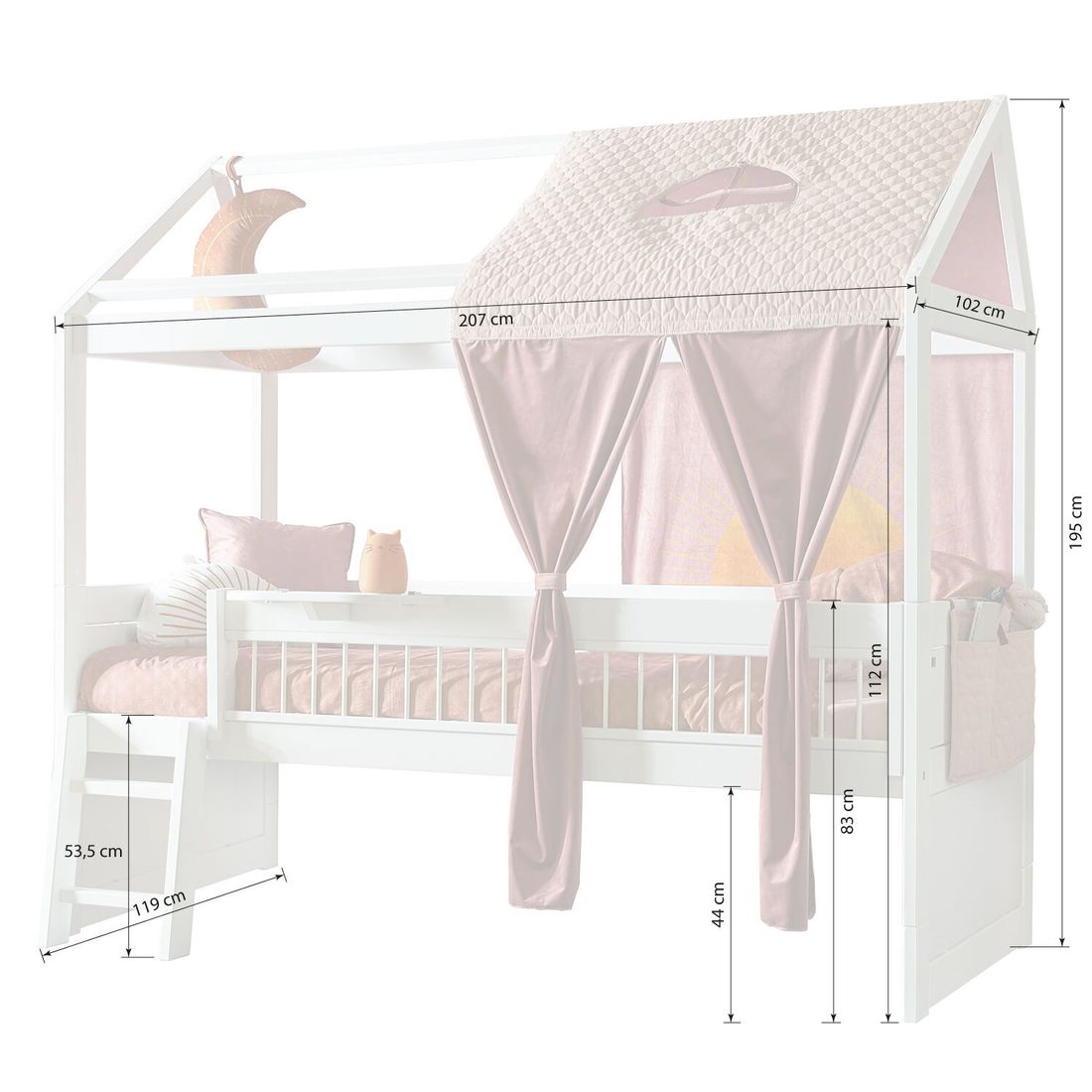 LIFETIME Hausbett Sunset Dreams Kiefer Massivholz mit Lattenrost und Schubkasten