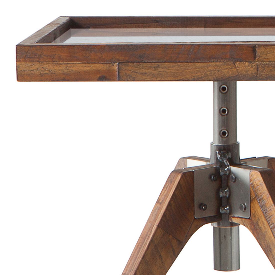 Bett-Beistelltisch Molina Akazie Massivholz H 34-53cm