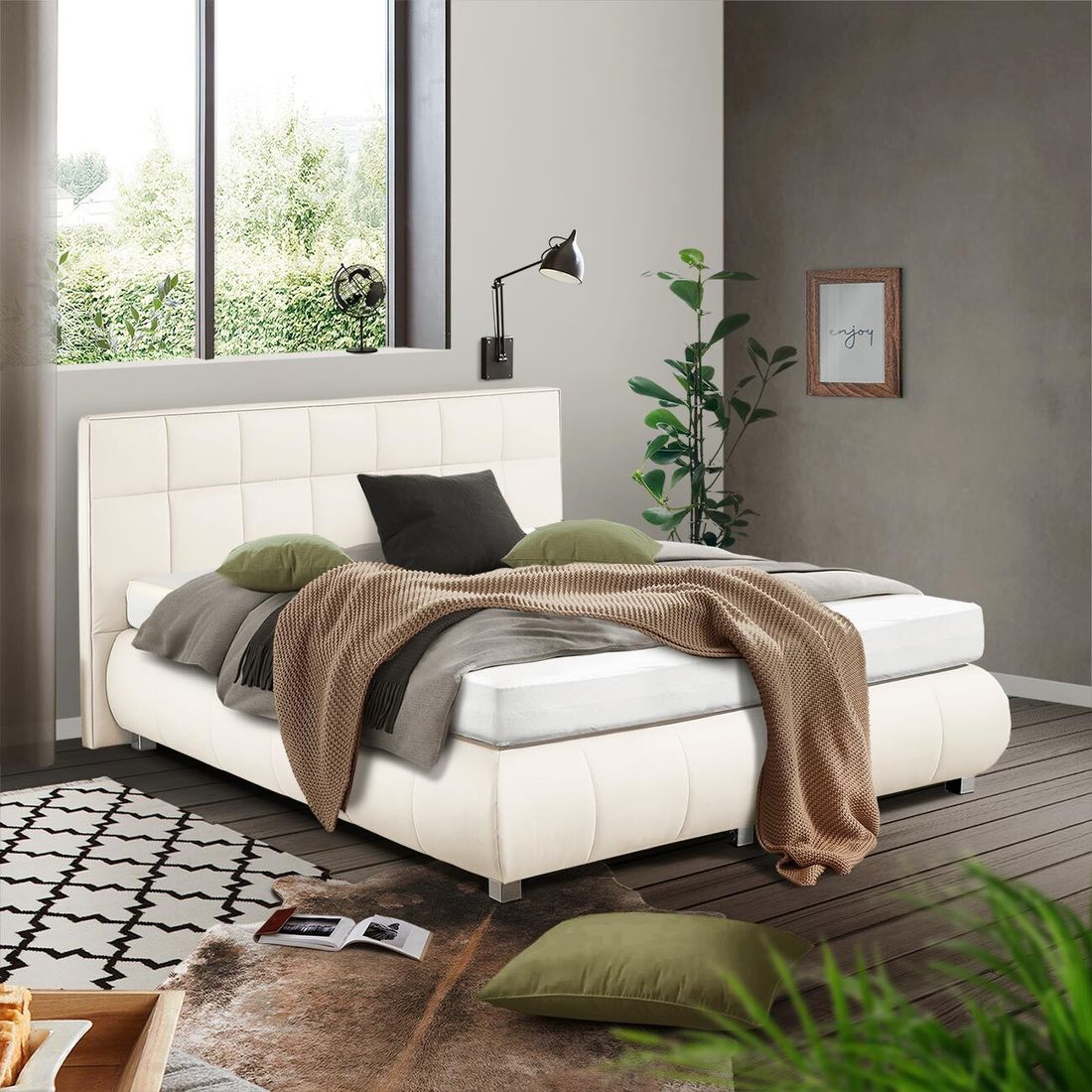 HOMELIV. Boxspringbett Seattle Kunstleder