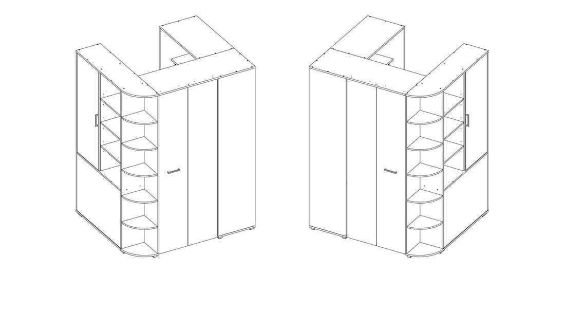 Eck-Kleiderschrank Solero begehbar