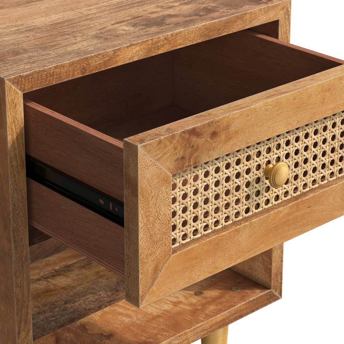 HOMELIV. Nachttisch Asmara Mango Massivholz H 55cm