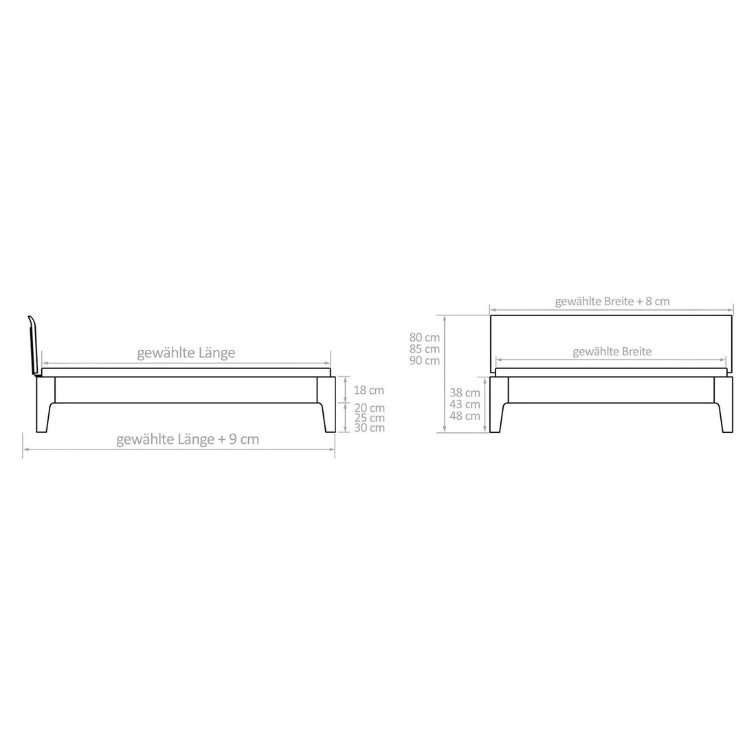 Doppelbett Ambato Eiche Massivholz