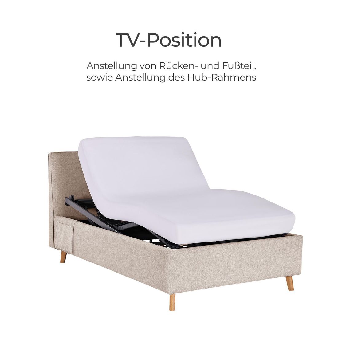 Polsterbett Elfriede Komfort Webstoff mit Pflegebett-Funktion und Lattenrost