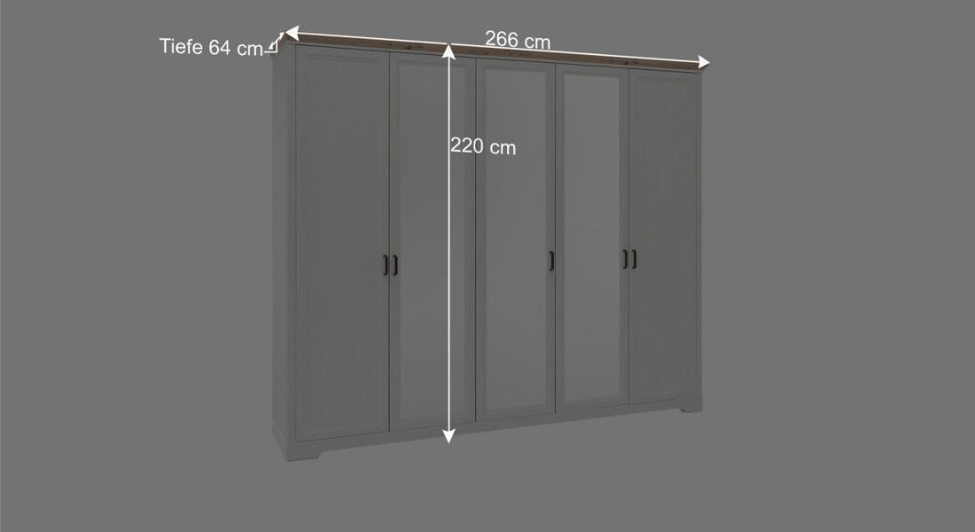 Drehtüren-Kleiderschrank Vacaria