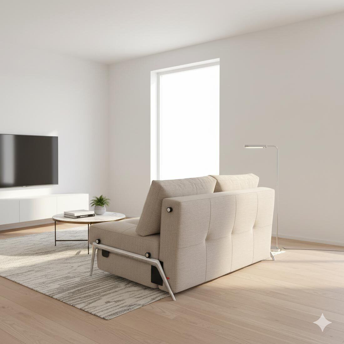 Schlafsofa Ramasa Webstoff mit Stauraum