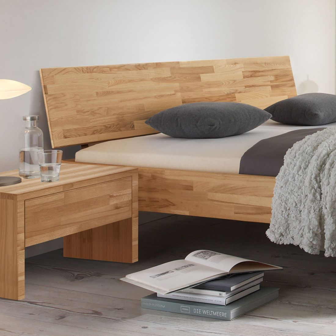 Bett Pimona Kernbuche Massivholz