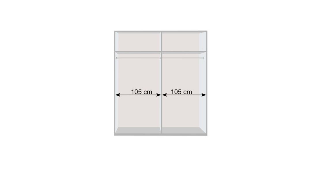 Schwebetüren-Kleiderschrank Duana Eiche Dekor