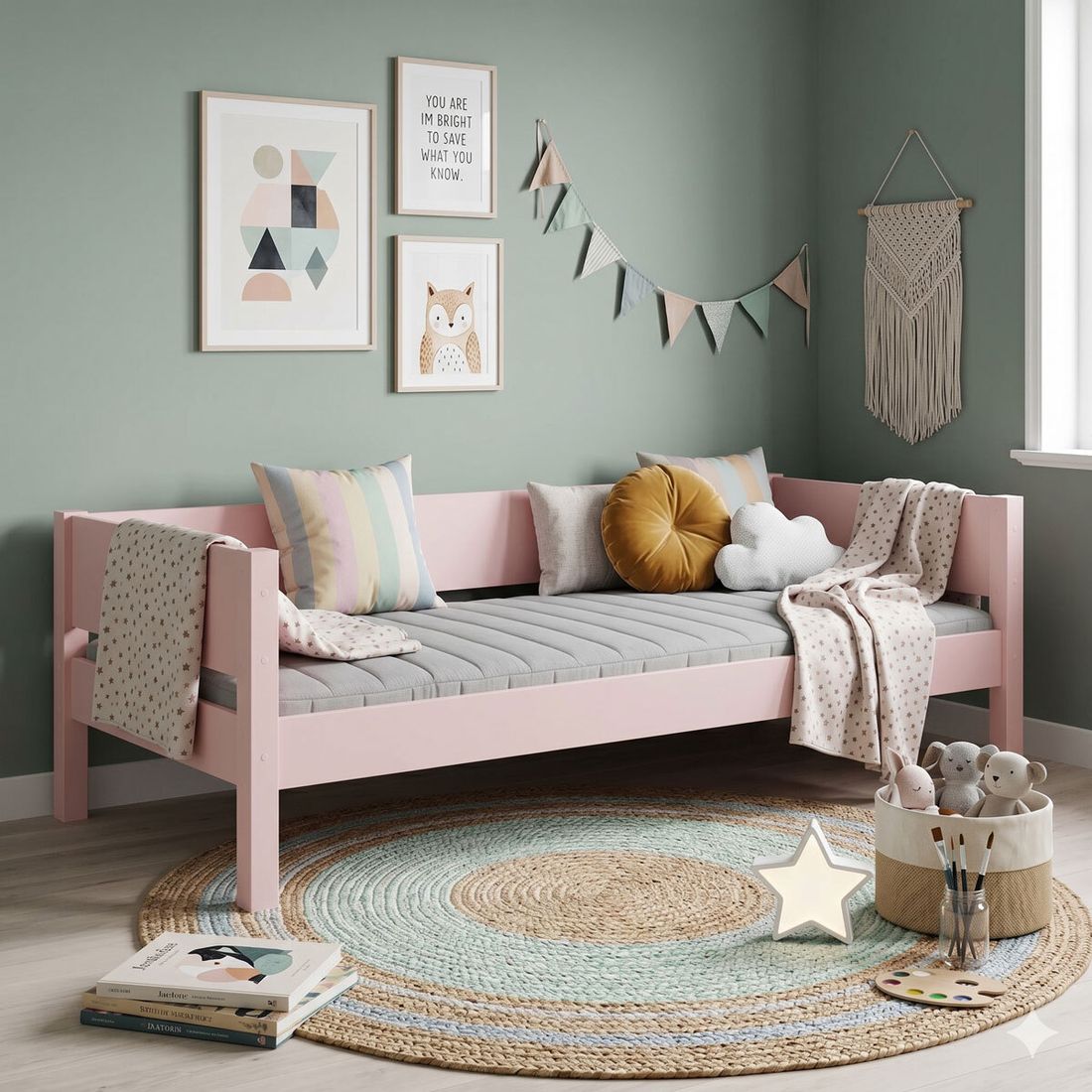 Bett Kids Town Color Buche teilmassiv mit Lattenrost