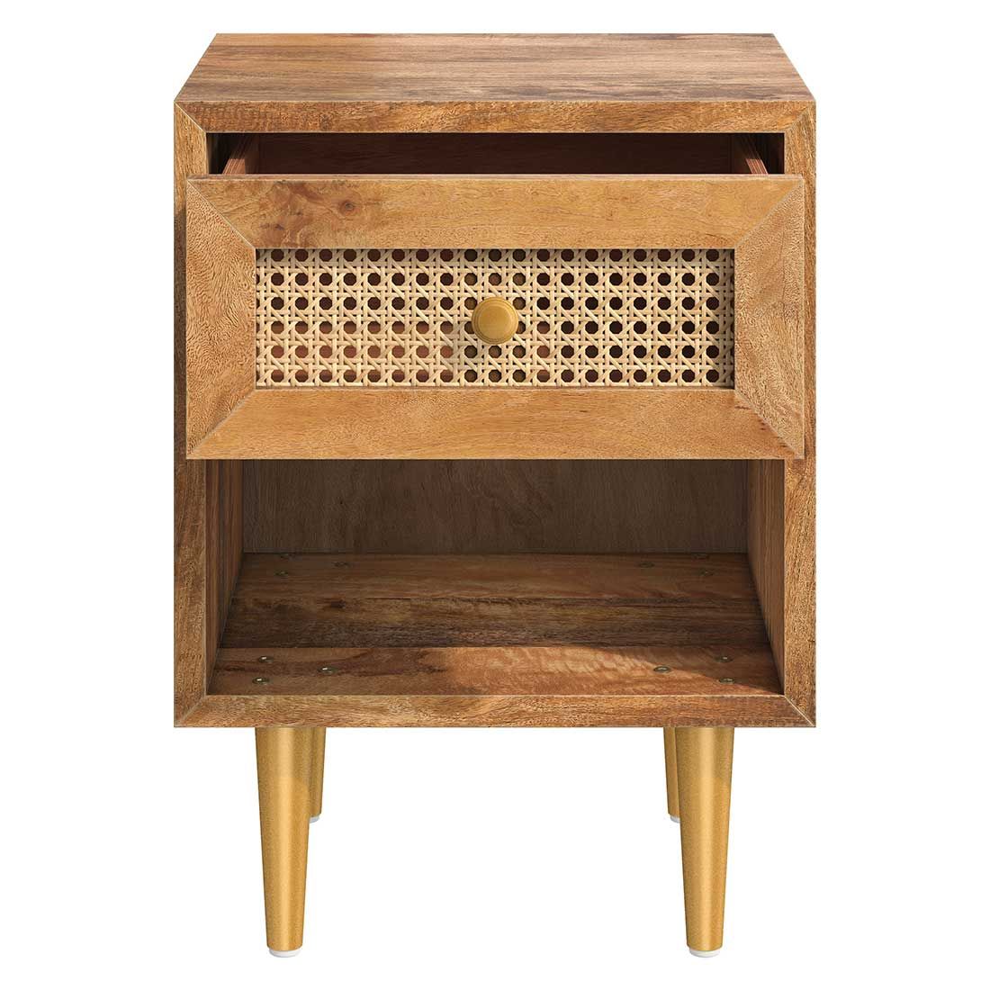 HOMELIV. Nachttisch Asmara Mango Massivholz H 55cm
