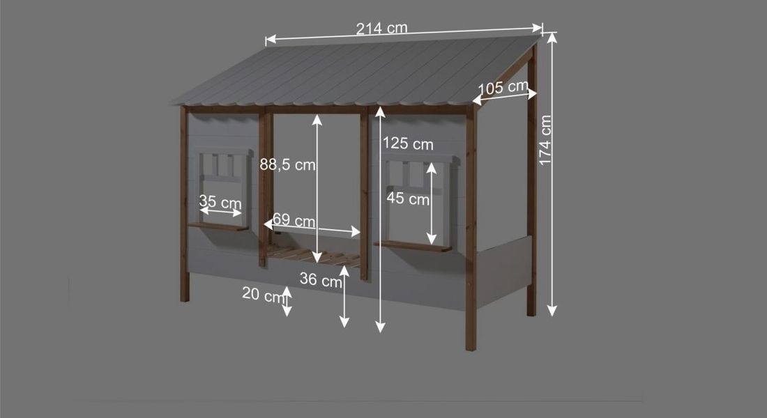 Hausbett Landhaus Kiefer Massivholz