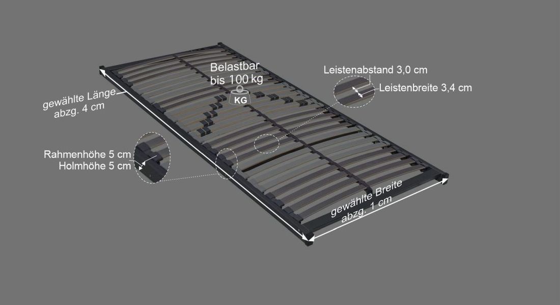 MUSTERRING Lattenrost Orthomatic 2.0 Classic FHR