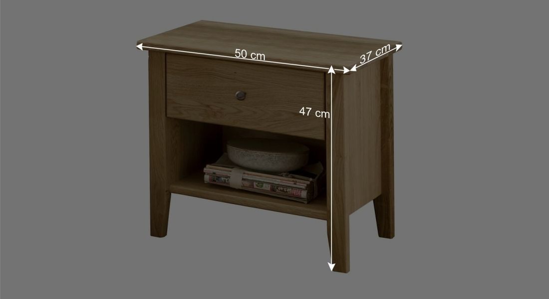 Nachttisch Liran Wildeiche Massivholz H 47cm