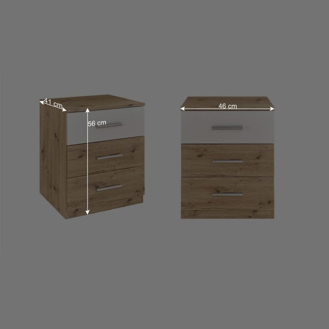 Nachttisch Duana Eiche Dekor H 56cm