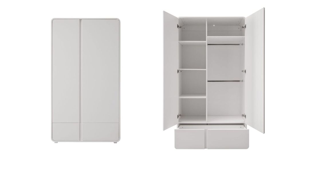 Drehtüren-Kleiderschrank Kids Arctic mit Schubladen