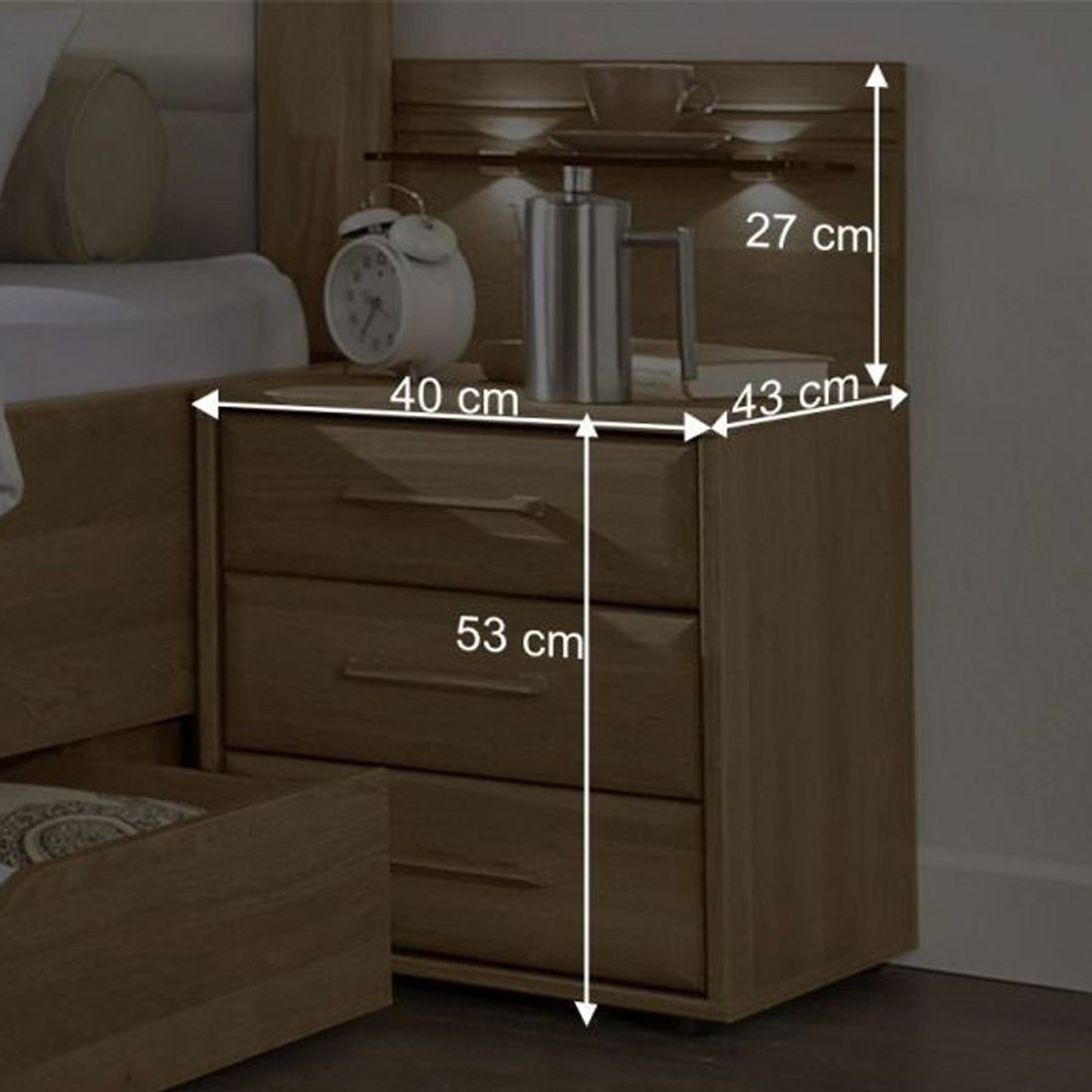 Nachttisch Raida Eiche teilmassiv H 53cm