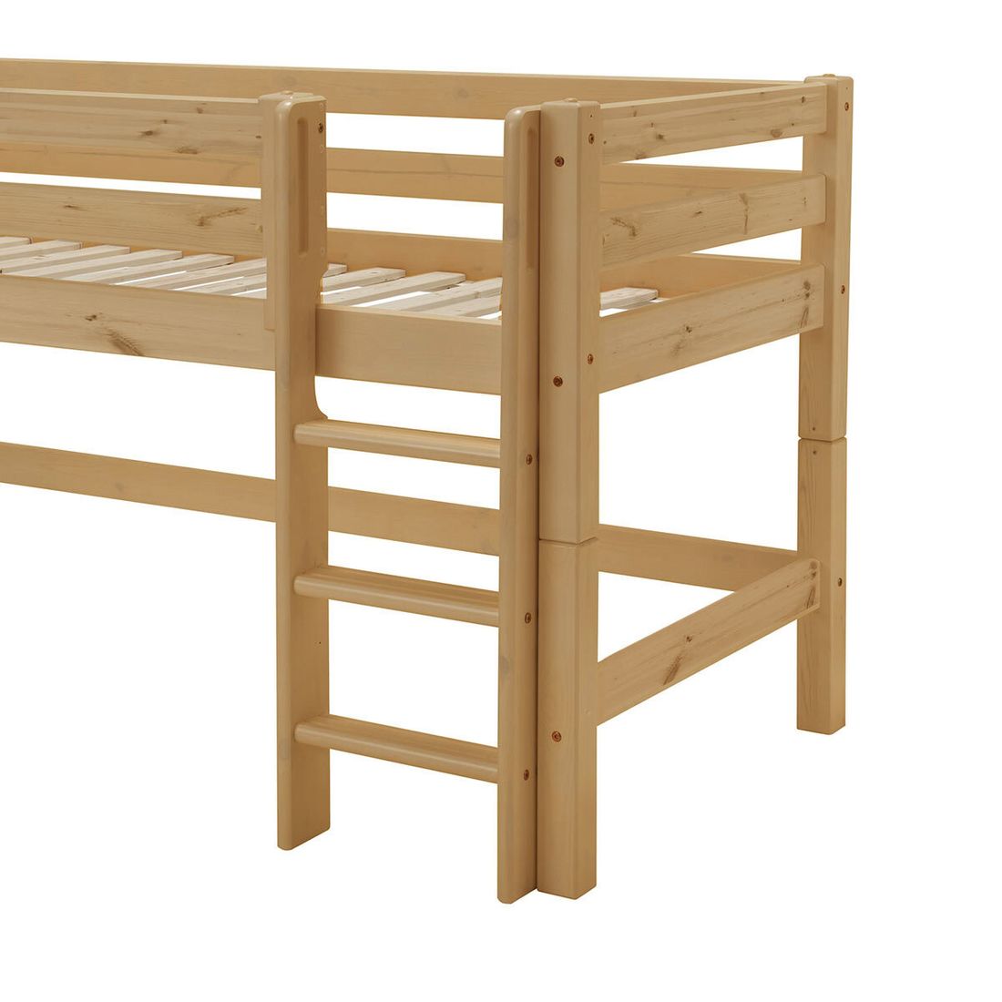 Mini-Hochbett Kids Paradise Kiefer Massivholz mit Lattenrost 90x200 cm