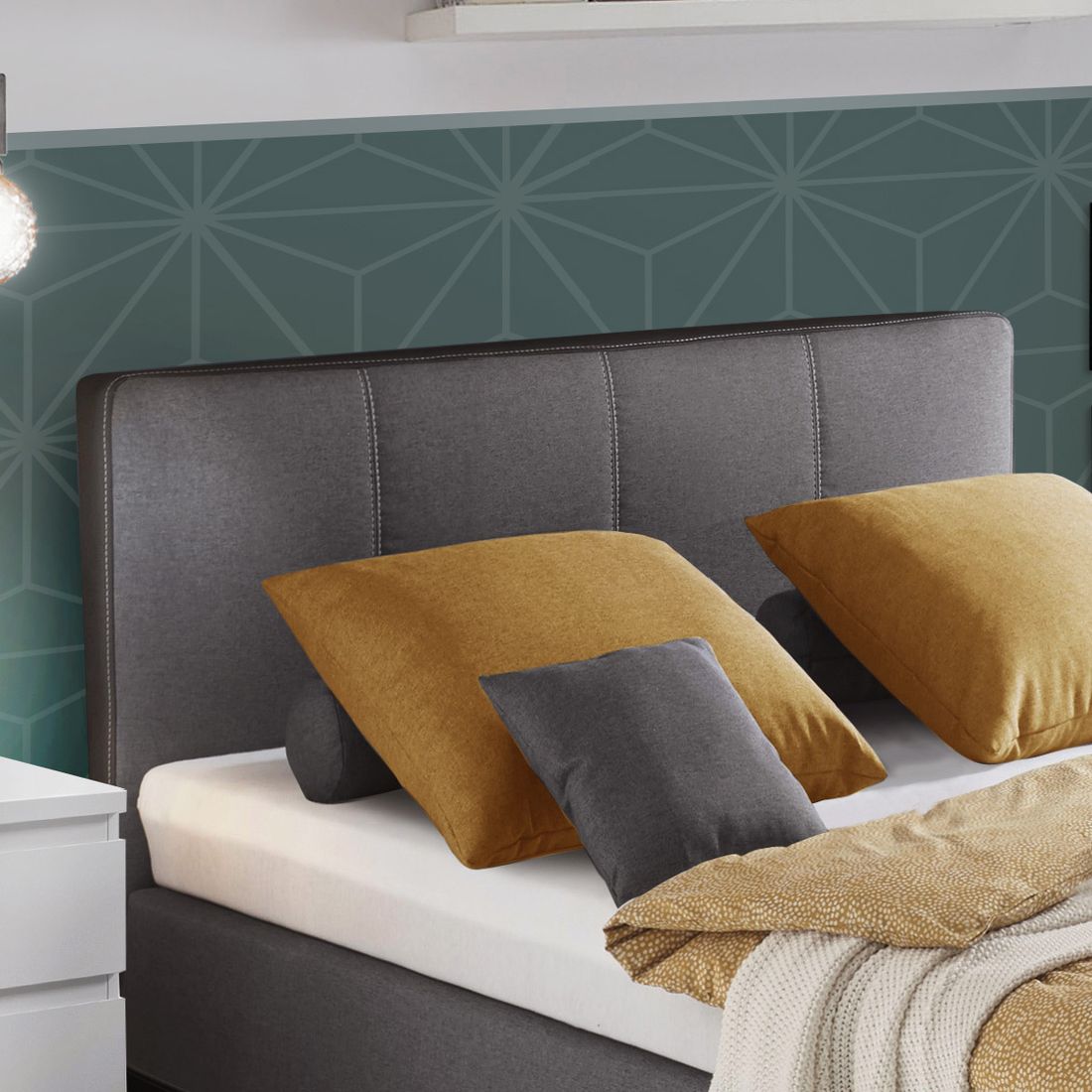 Boxspringbett Evan Webstoff 140x200cm