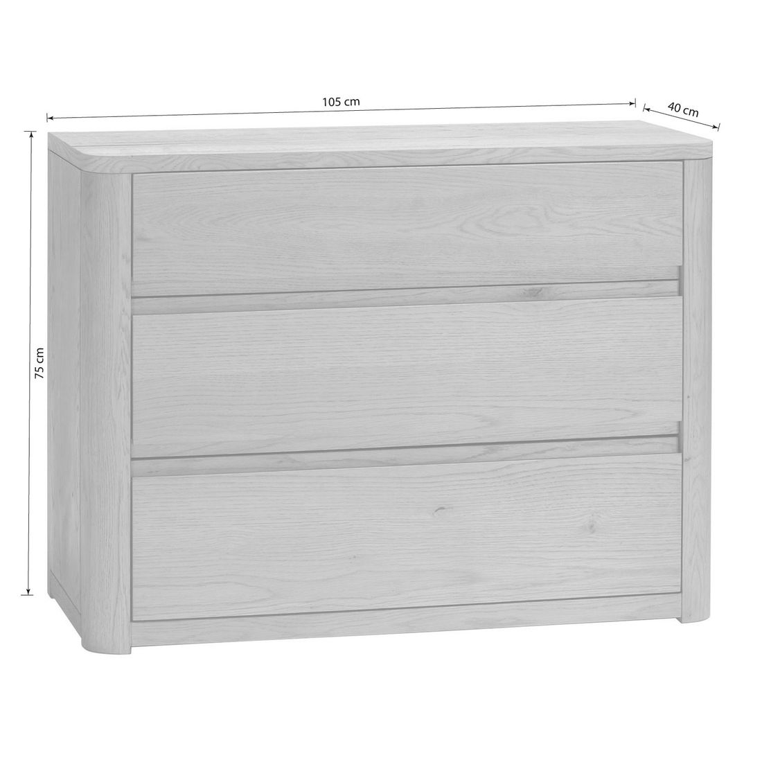 Kommode Lugo Eiche Massivholz mit Schubladen