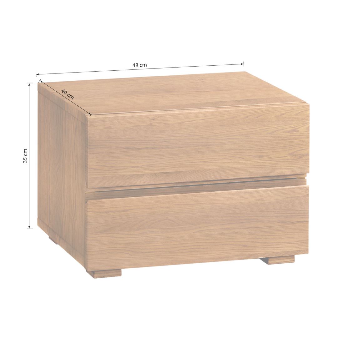 Nachttisch Dunka Eiche Massivholz H 35cm