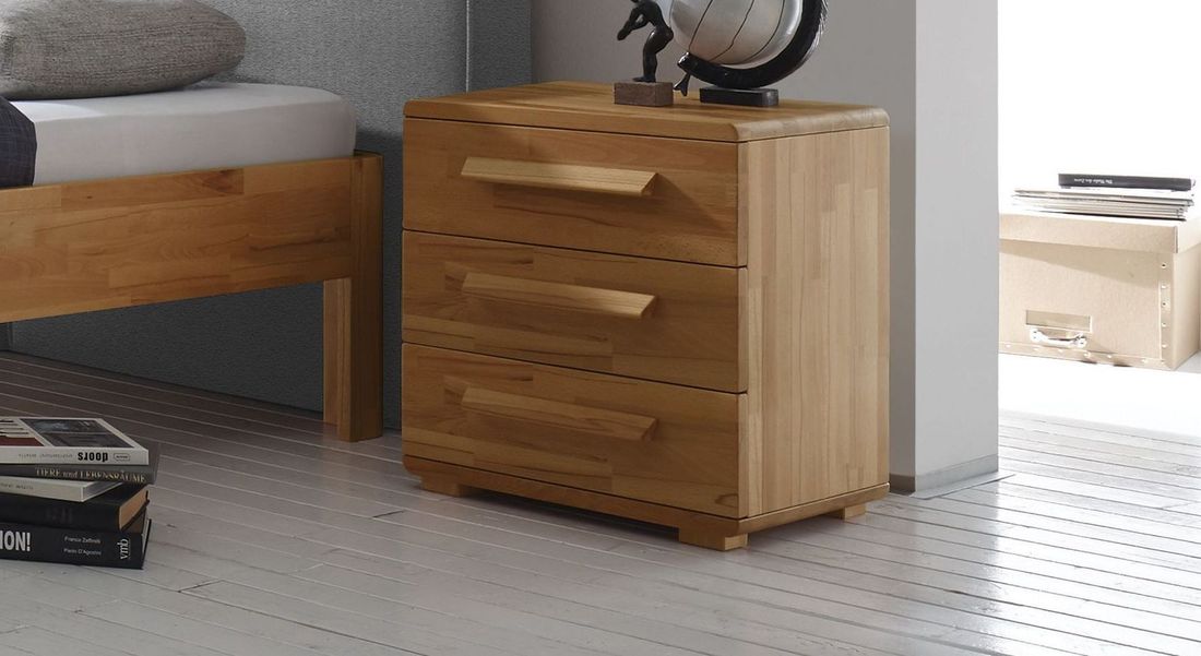 Nachttisch Barra Kernbuche Massivholz H 57cm