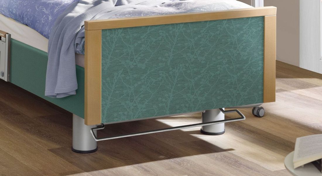 Komfortbett mit Pflegebett-Funktion Sylt Webstoff mit Tellerrost