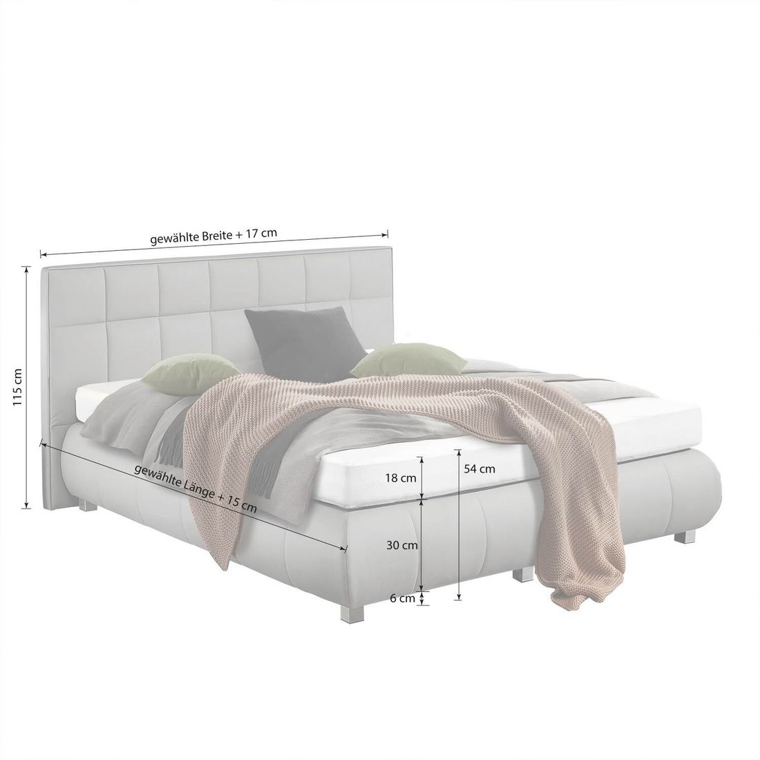 HOMELIV. Boxspringbett Seattle Kunstleder