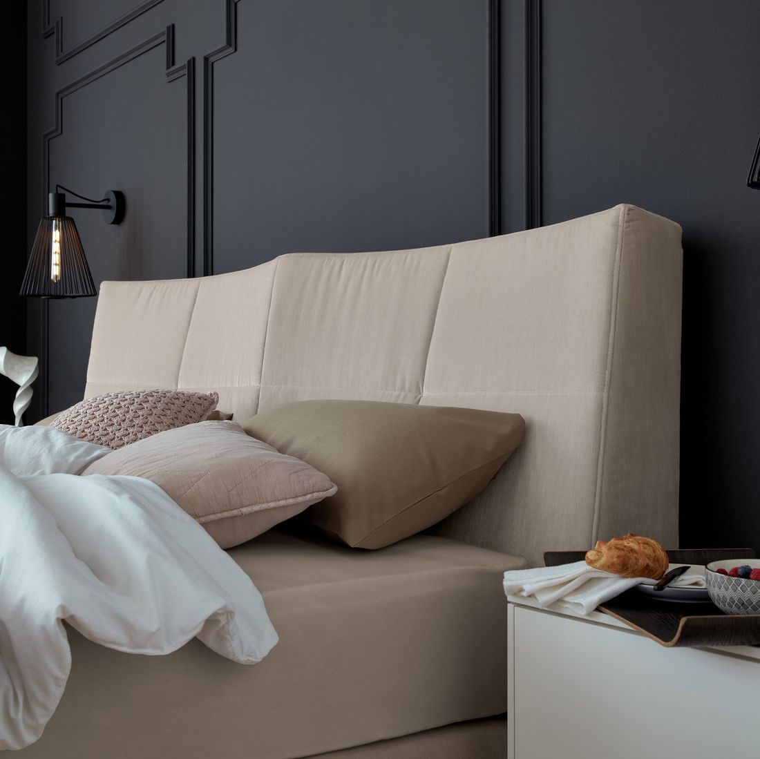 MUSTERRING Boxspringbett Elias JAB Kollektion Kopfteil geschwungen