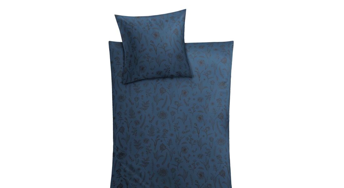 Kleine Wolke Mako-Satin-Bettwäsche Lisse Dunkelblau