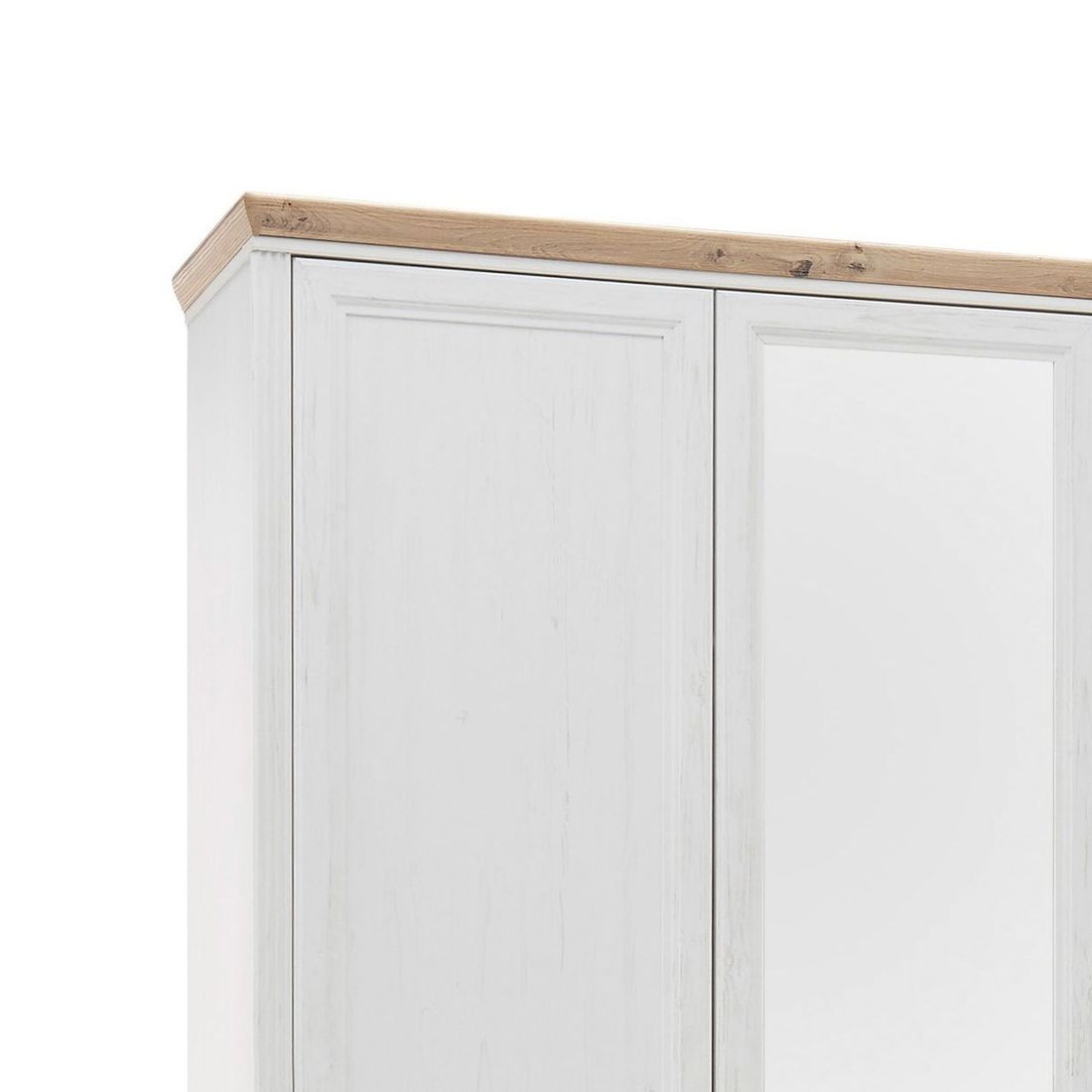 Drehtüren-Kleiderschrank Vacaria Pinie Dekor mit Spiegel
