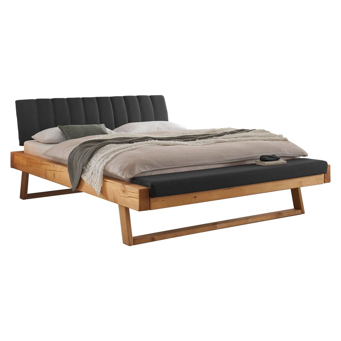 Balkenbett Sakina Komfort Fichte Massivholz mit Bettbank 180x200cm