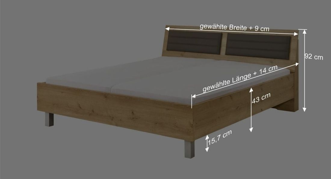 Bett Atakama Komfort Eiche Dekor