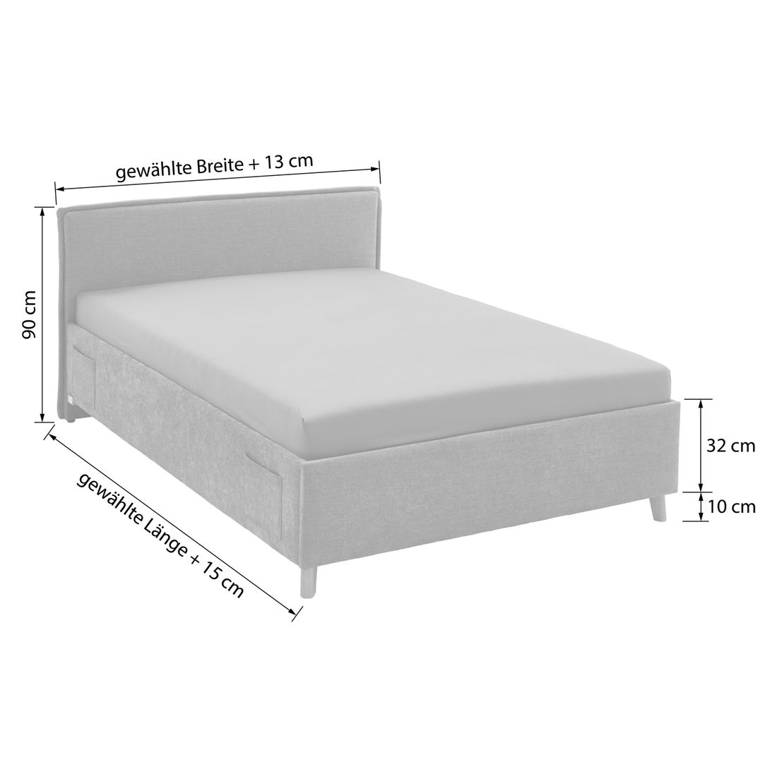 Polsterbett Teya Komfort Velours