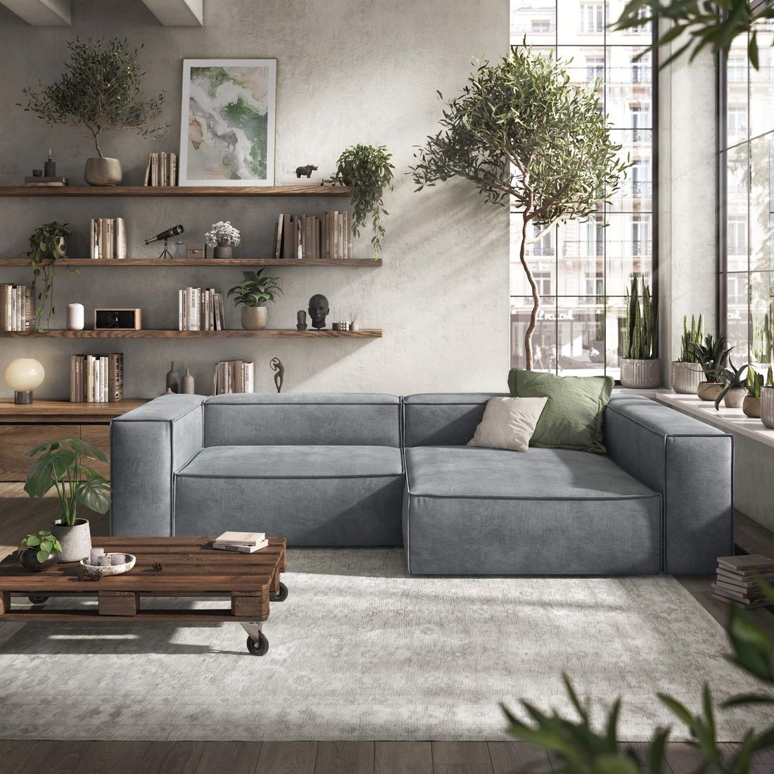 HOMELIV. Glennon Ecksofa Matrix Webstoff