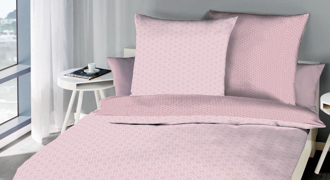 Mako-Satin-Bettwäsche Pink Cloud