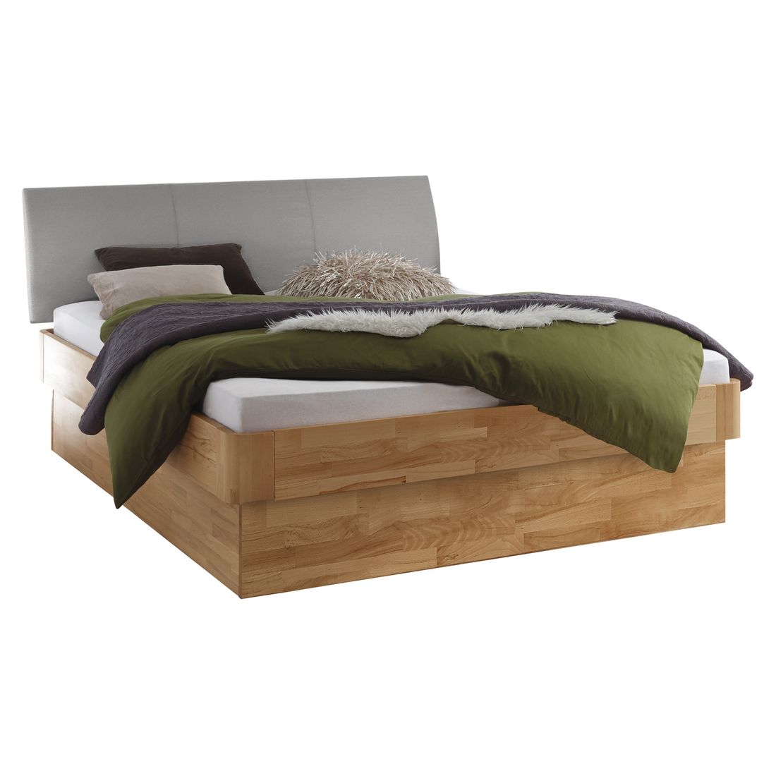Bett Ballina Komfort Kernbuche Massivholz mit Bettkasten