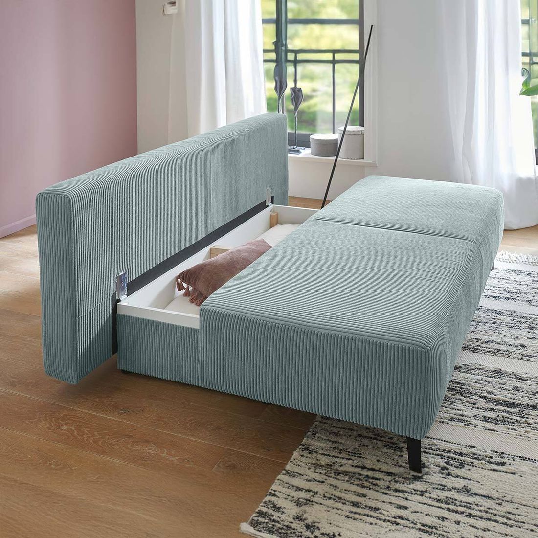 Schlafsofa Peluca Cord mit Bettkasten