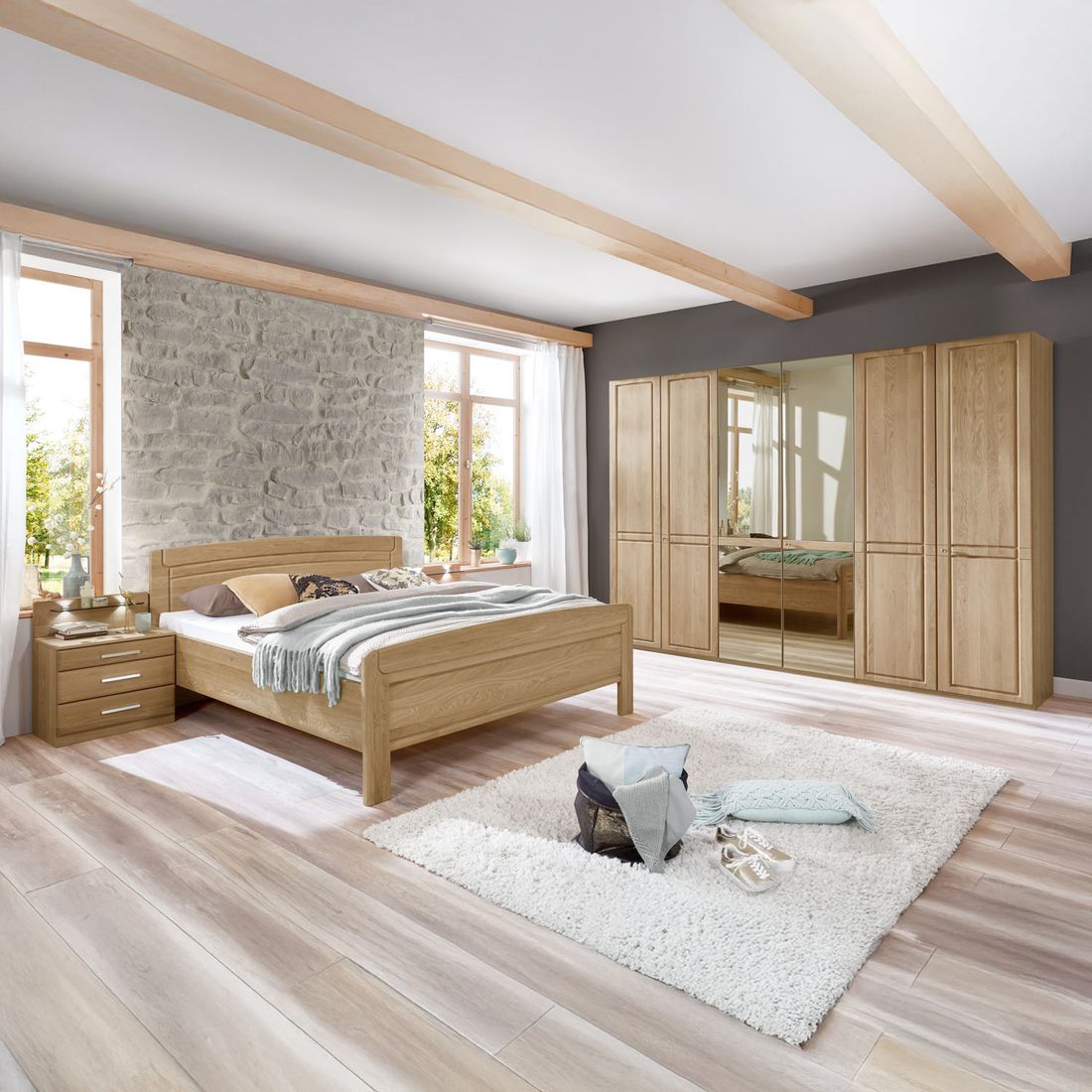 Seniorenbett Hazleton Komfort Eiche teilmassiv