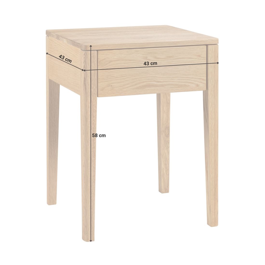 Nachttisch Denar Wildeiche Massivholz H 58cm