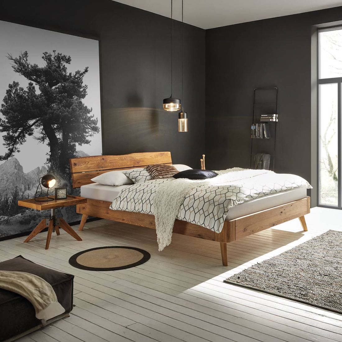 Bett Sidna Wildeiche Massivholz