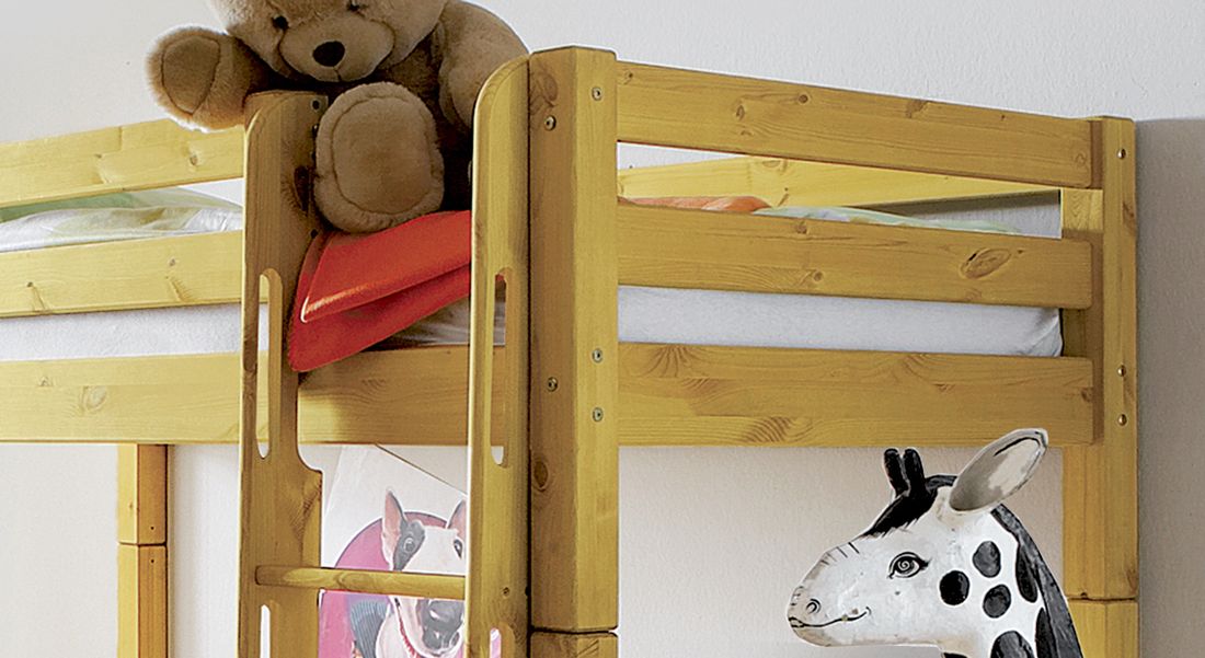 Midi-Hochbett Kids Paradise Kiefer Massivholz mit Lattenrost