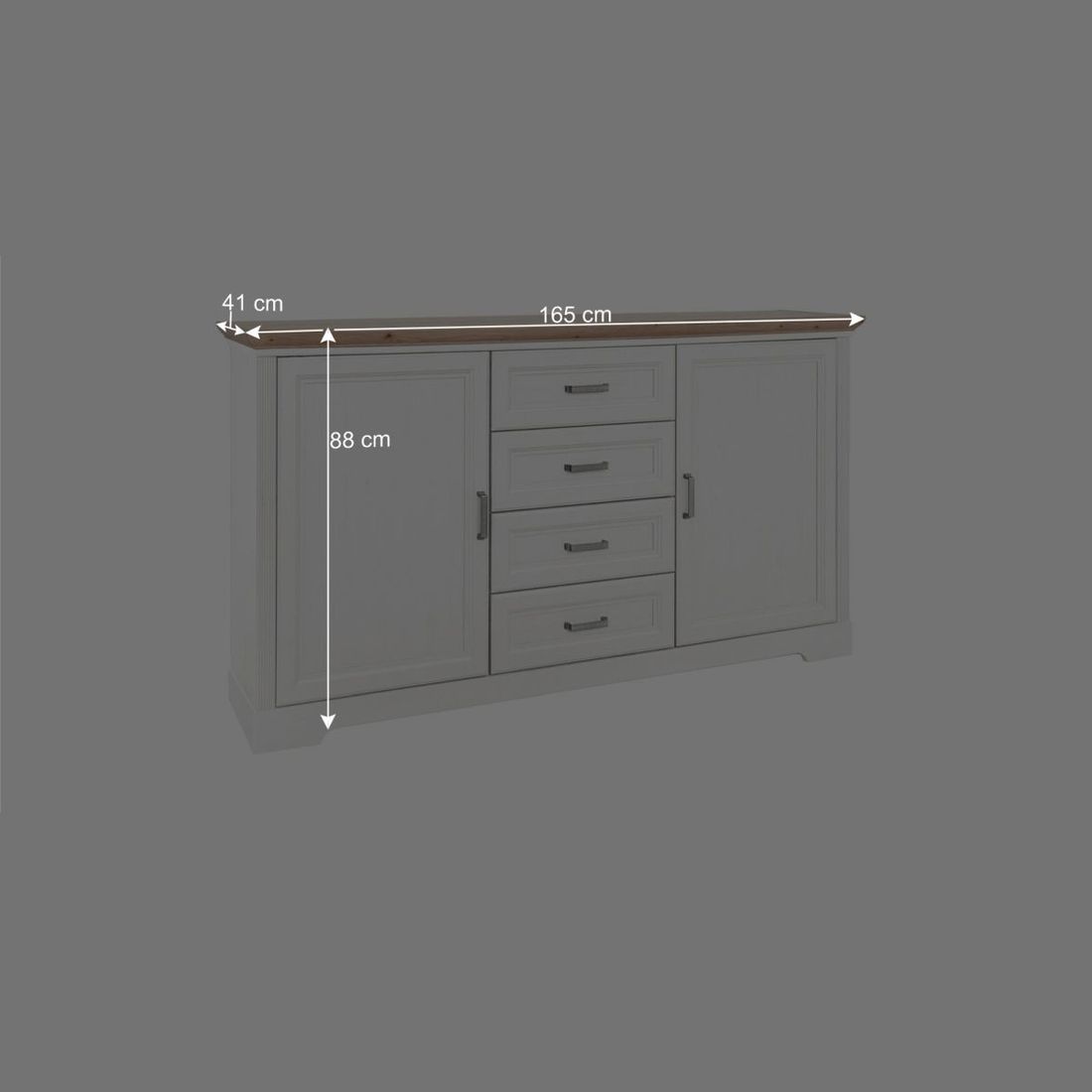 Sideboard Vacaria Pinie Dekor mit Schubladen