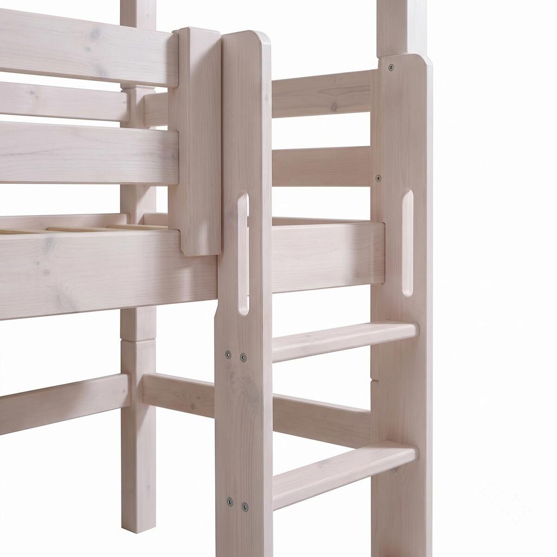 Abenteuer-Mini-/Midi-Hochbett Kids Paradise Kiefer Massivholz mit Lattenrost 90x200 cm