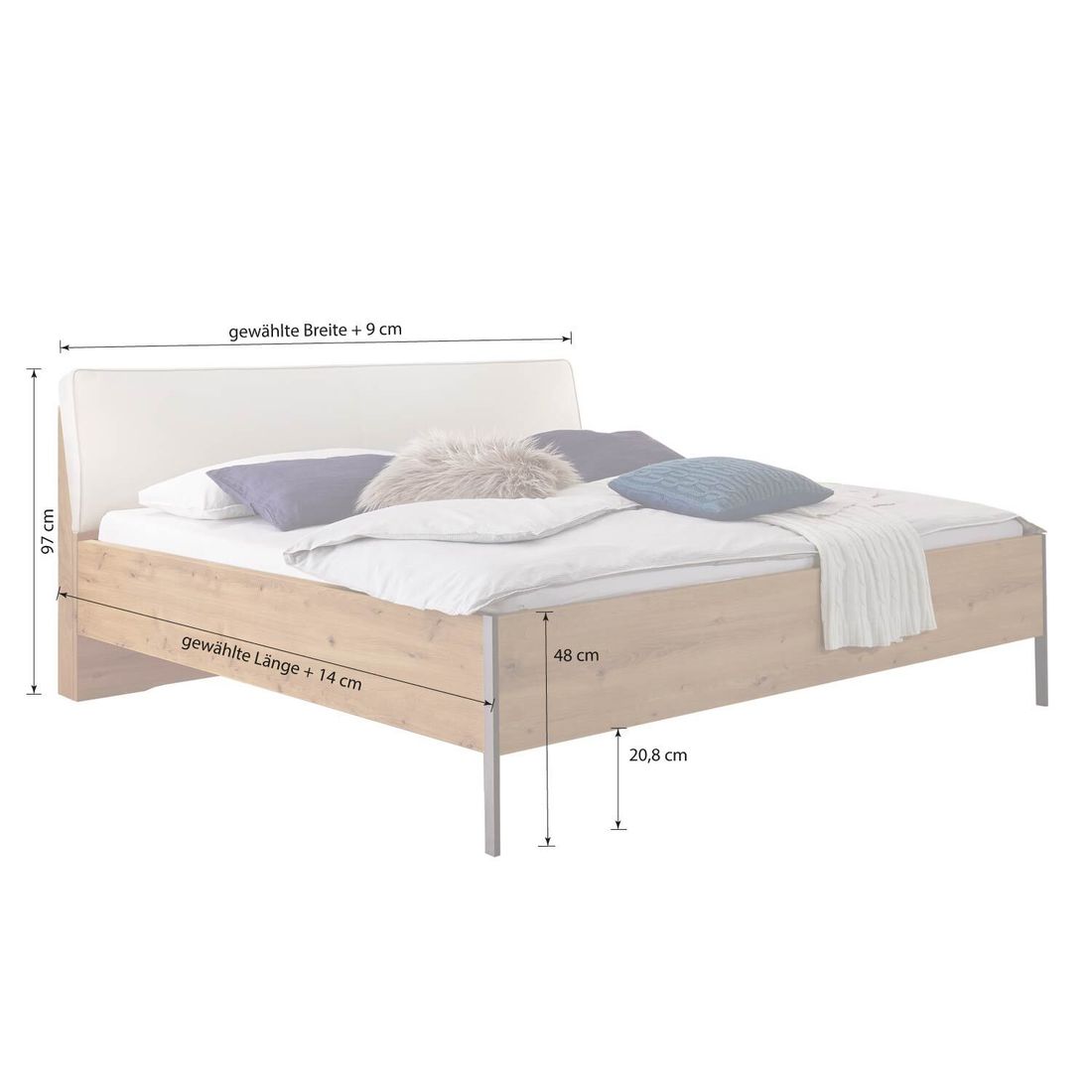 Bett Solya Komfort Eiche Dekor