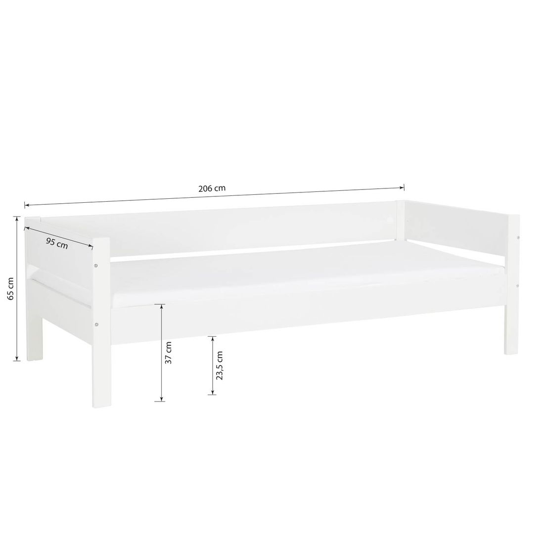 Bett Tacora Buche teilmassiv mit Lattenrost