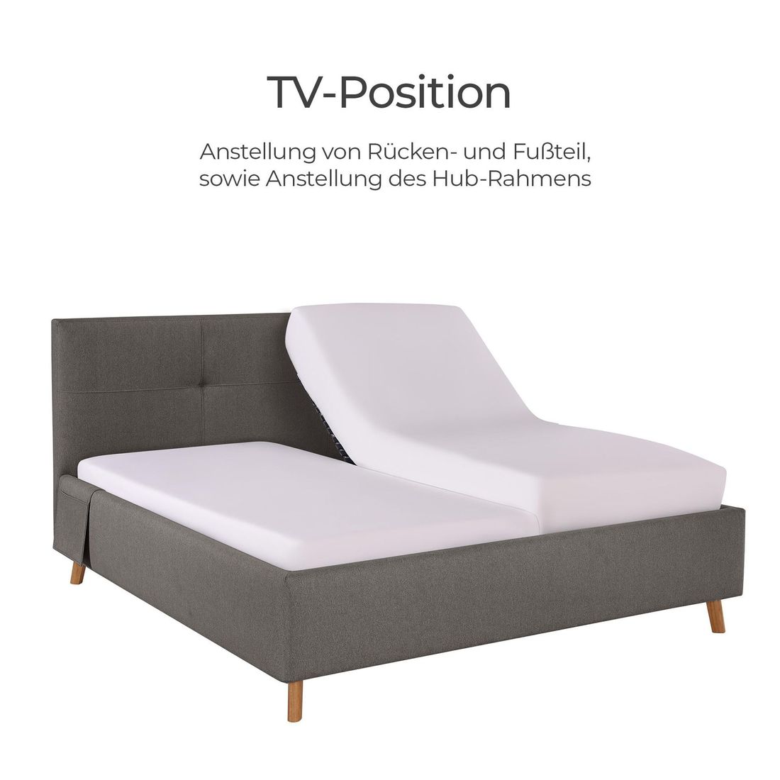 Polsterbett Henriette Komfort Webstoff mit Pflegebett-Funktion und Lattenrost