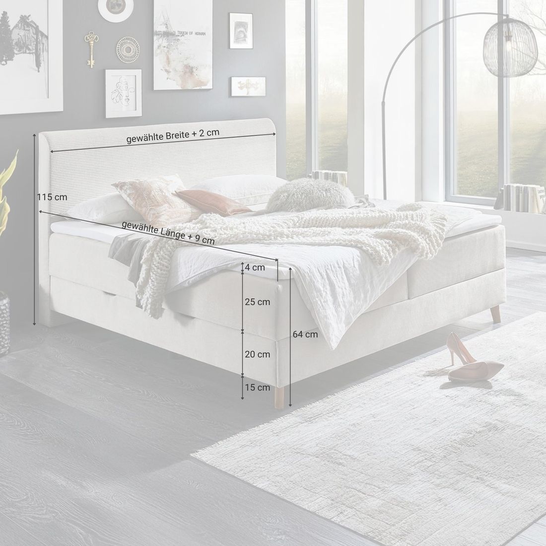 Bettkasten-Boxspringbett Ronnes