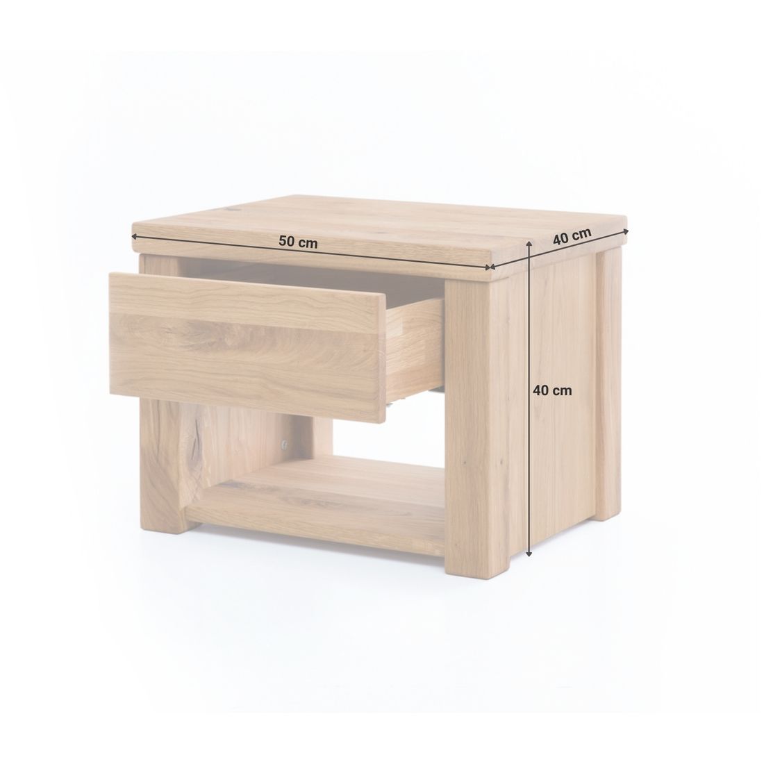 HOMELIV. Nachttisch Areska Wildeiche Massivholz H 40cm