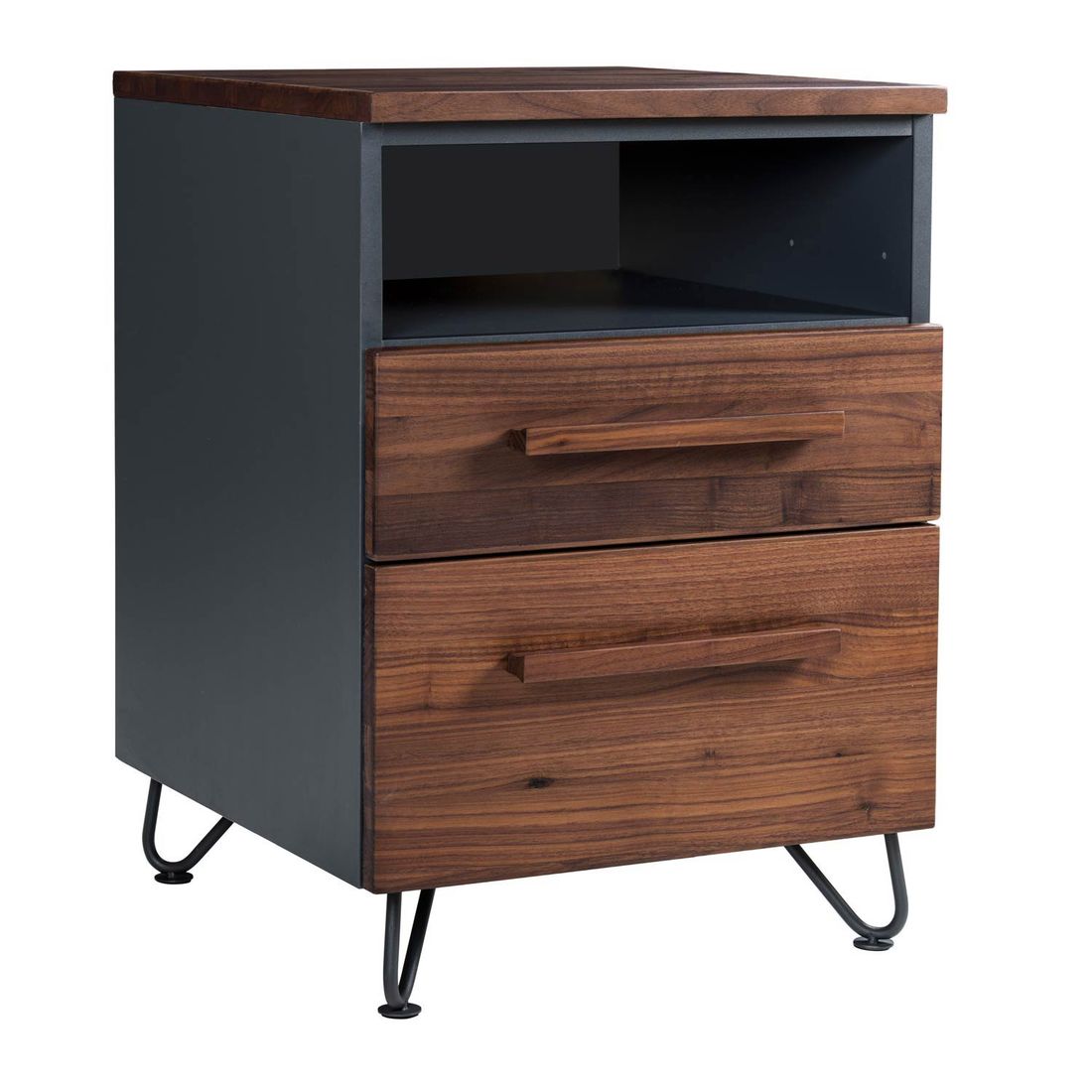 Nachttisch Montaro Nussbaum teilmassiv H 63cm