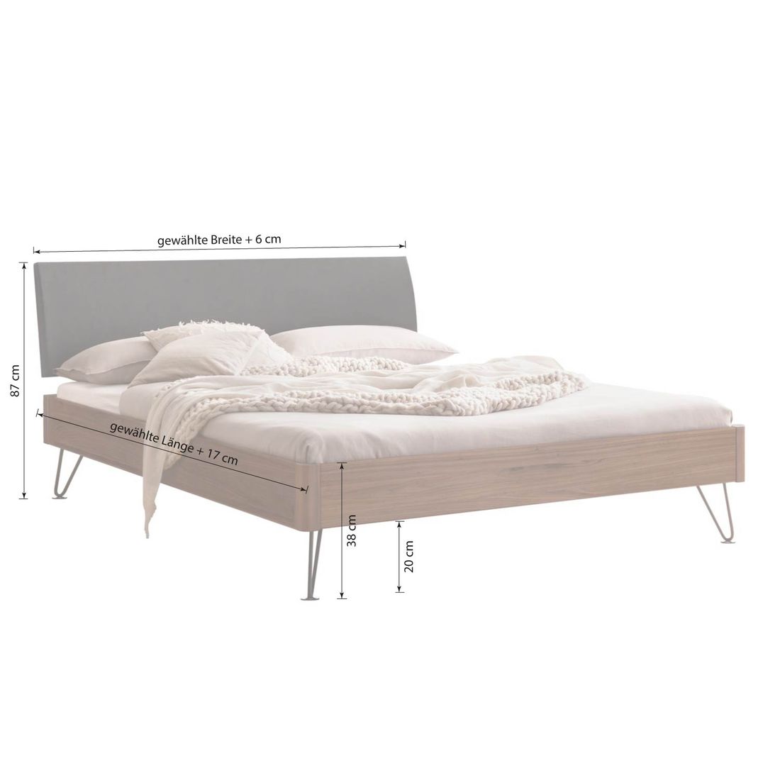 Bett Montaro Nussbaum Massivholz